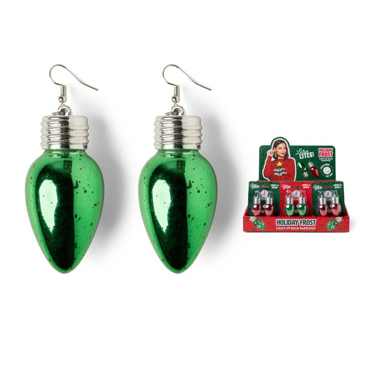Lotsa Lites! Holiday Frost Bulb Earrings