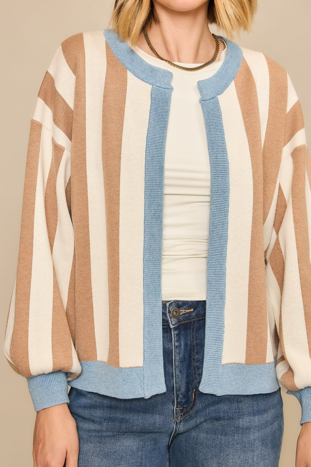 DOLLIE STRIPE CARDIGAN