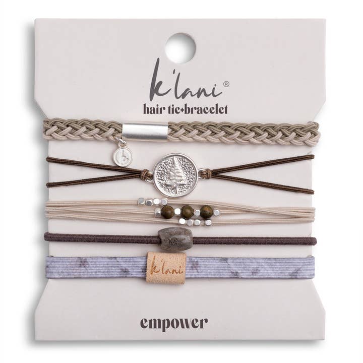 "Empower" Camo, Pine Tree and Earthy Tone Hair Tie Bracelets
