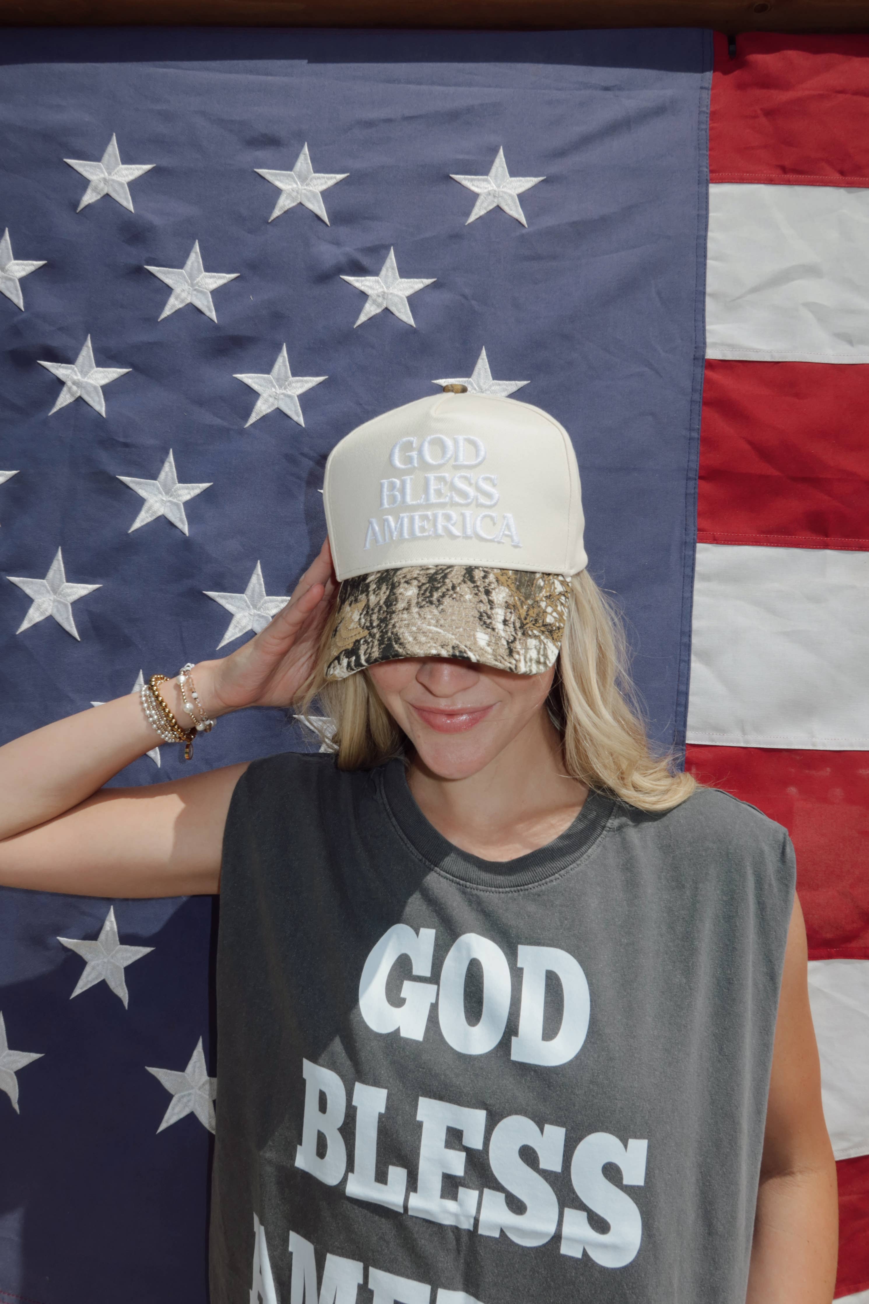 God Bless America Camo Hat