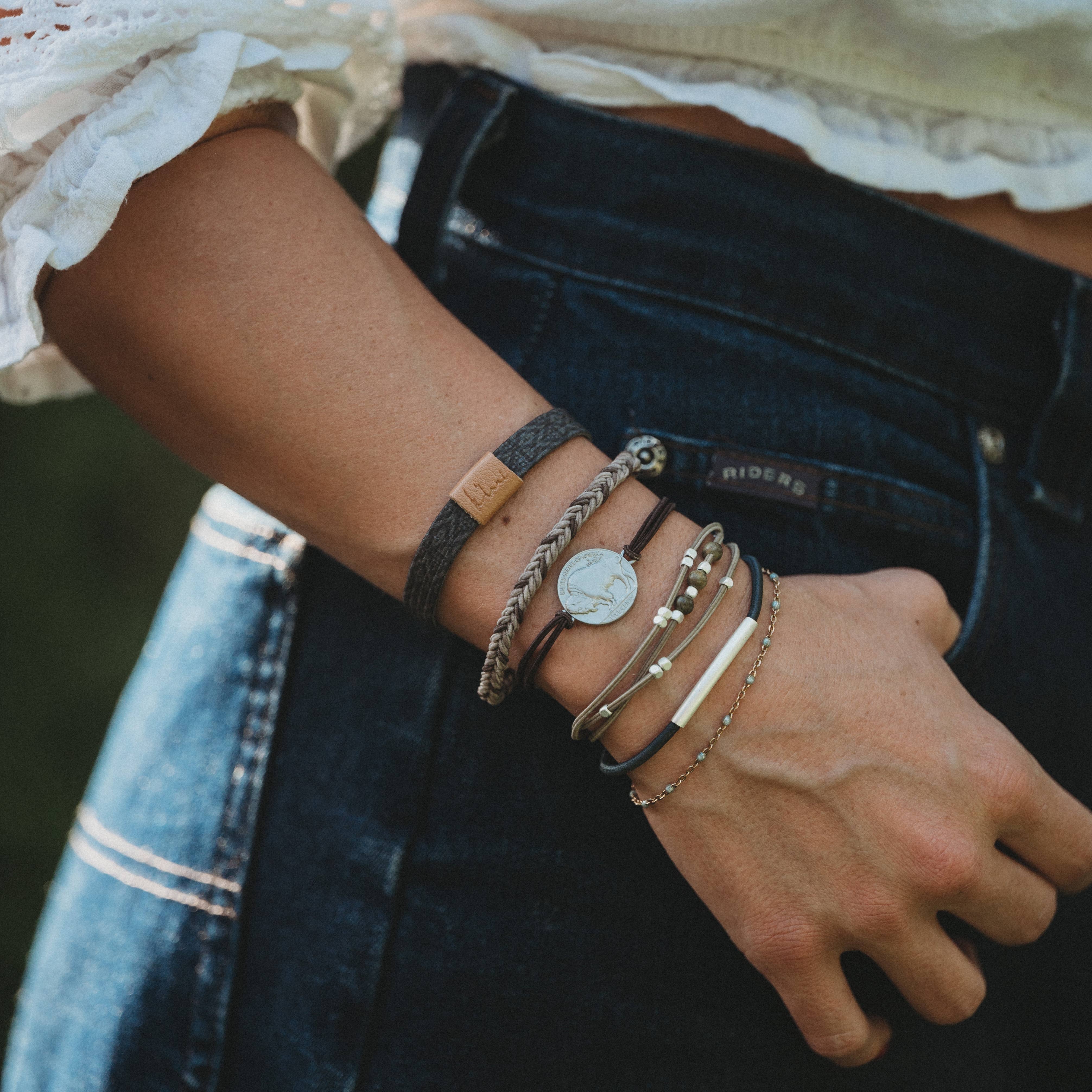 "Roam" Earthy Buffalo Hair Tie Bracelets