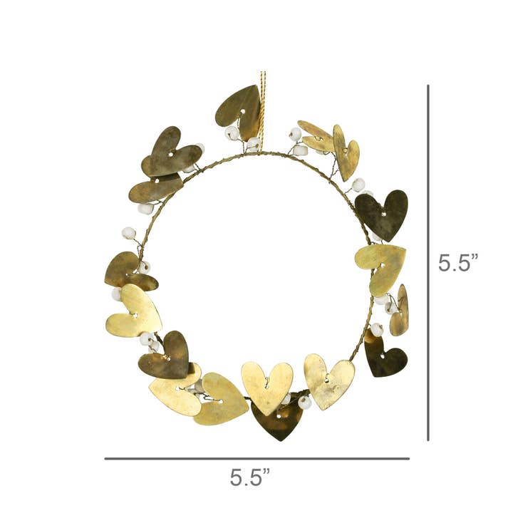 Heart Leaf Ornament, Gold Antique