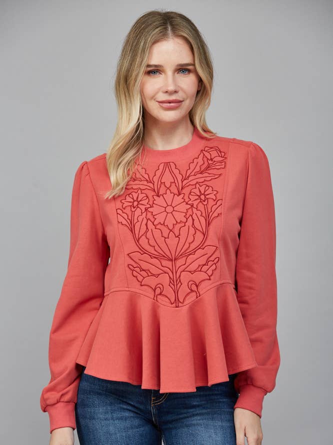 LARISSA PEPLUM SWEATSHIRT