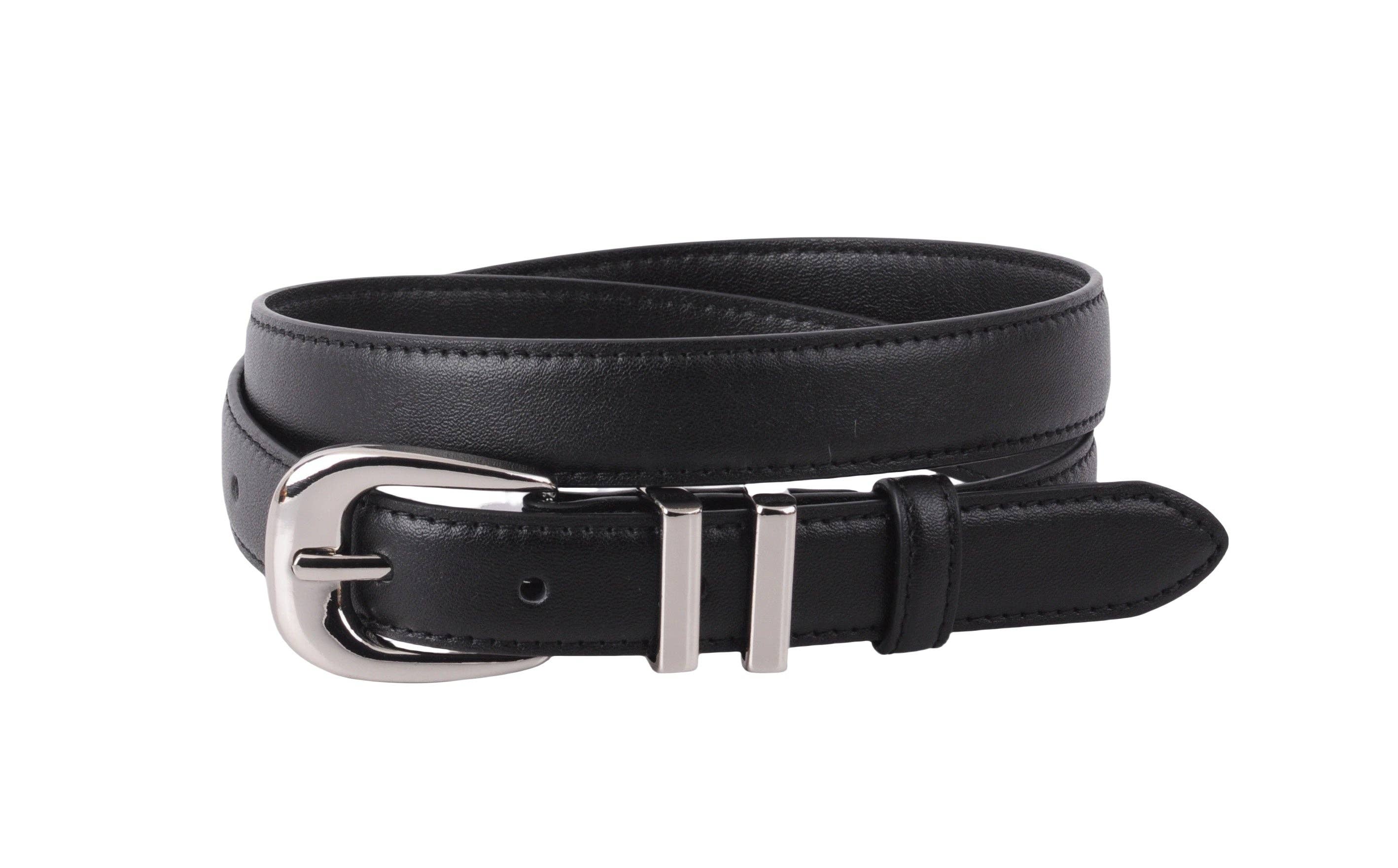 Leather Belt with Metal Strap Holders
