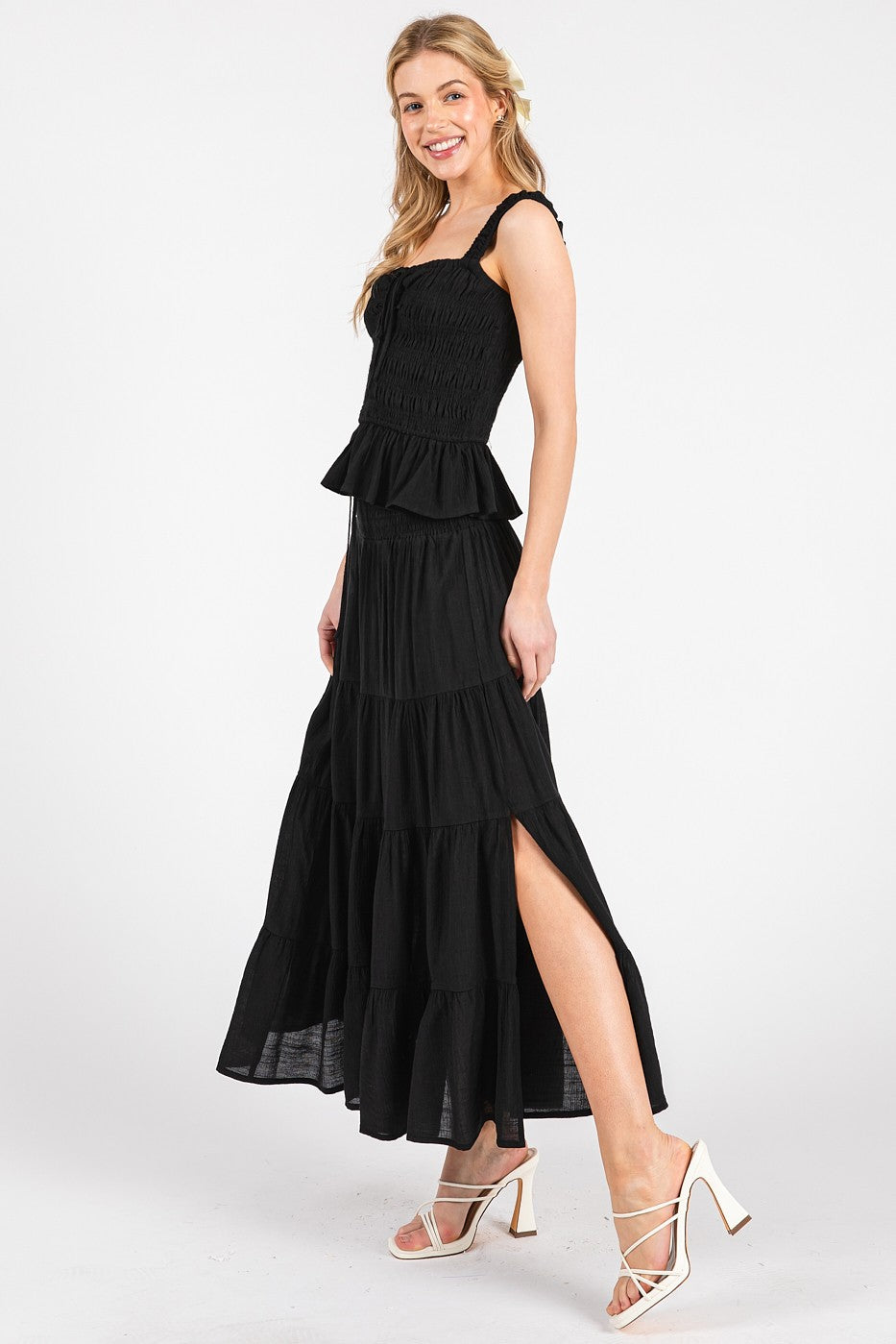 RITA TIERED MIDI SKIRT