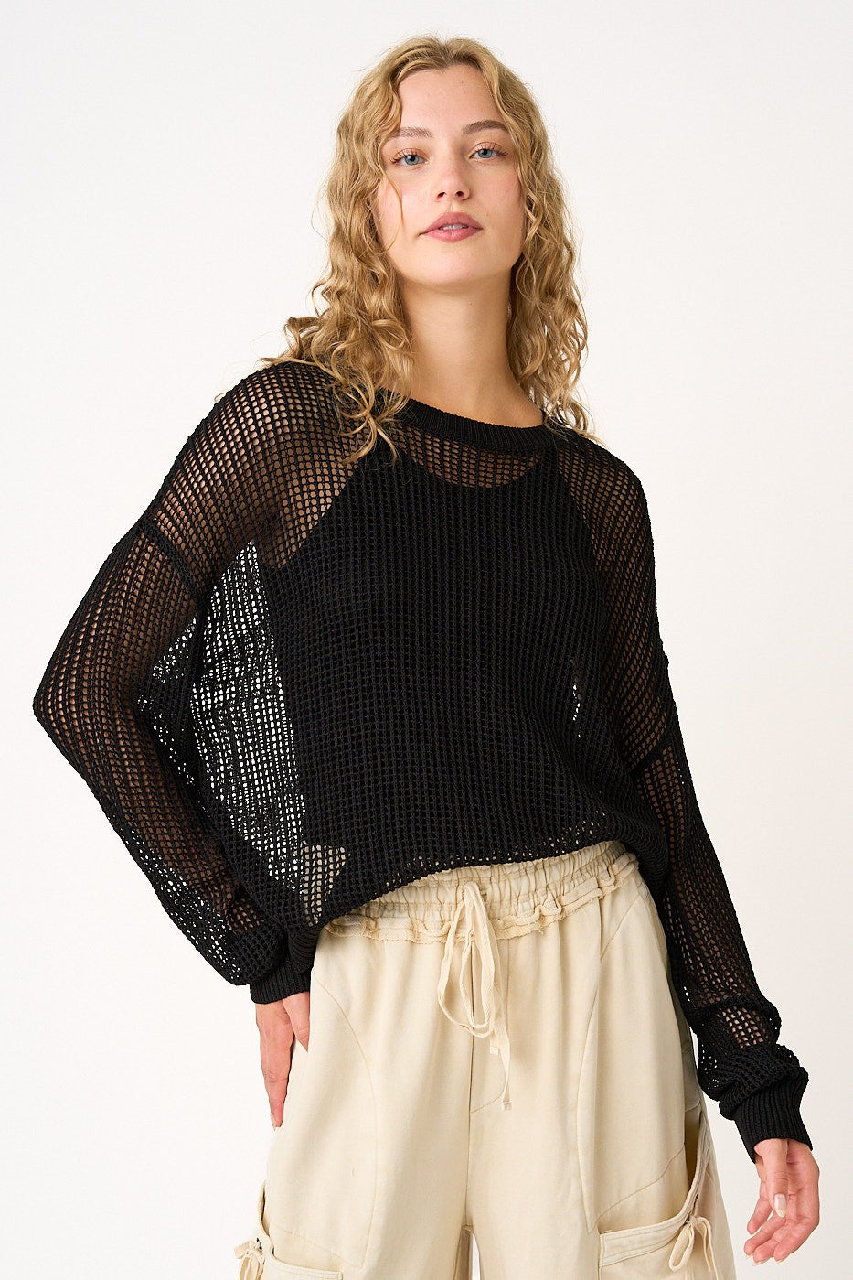 BRYLEE MESH SWEATER