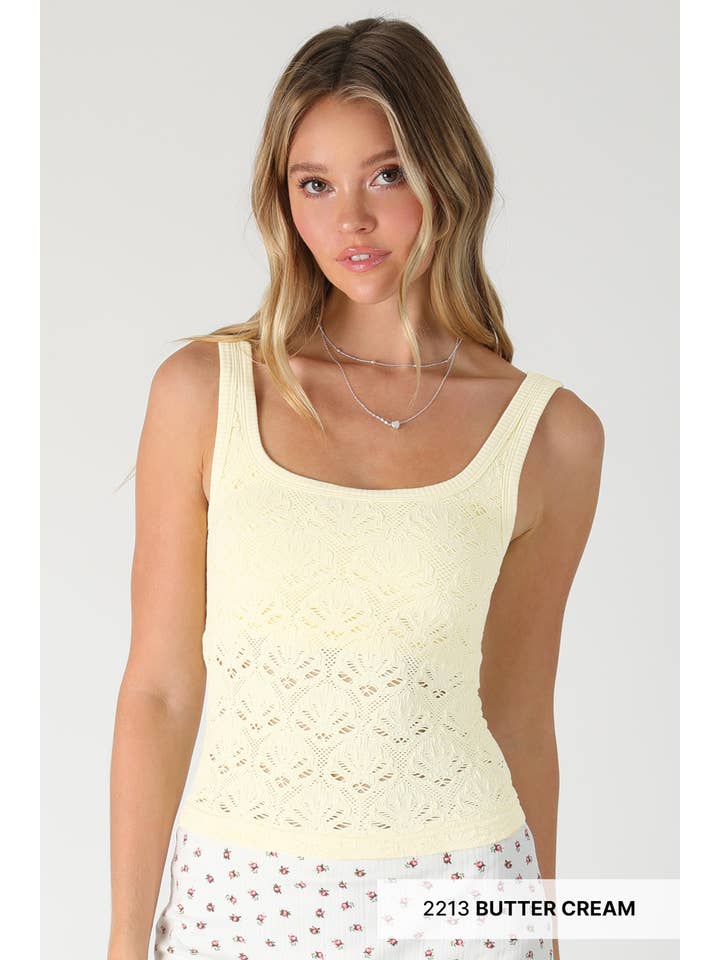 CHRYSTAL FLORAL LACE TANK
