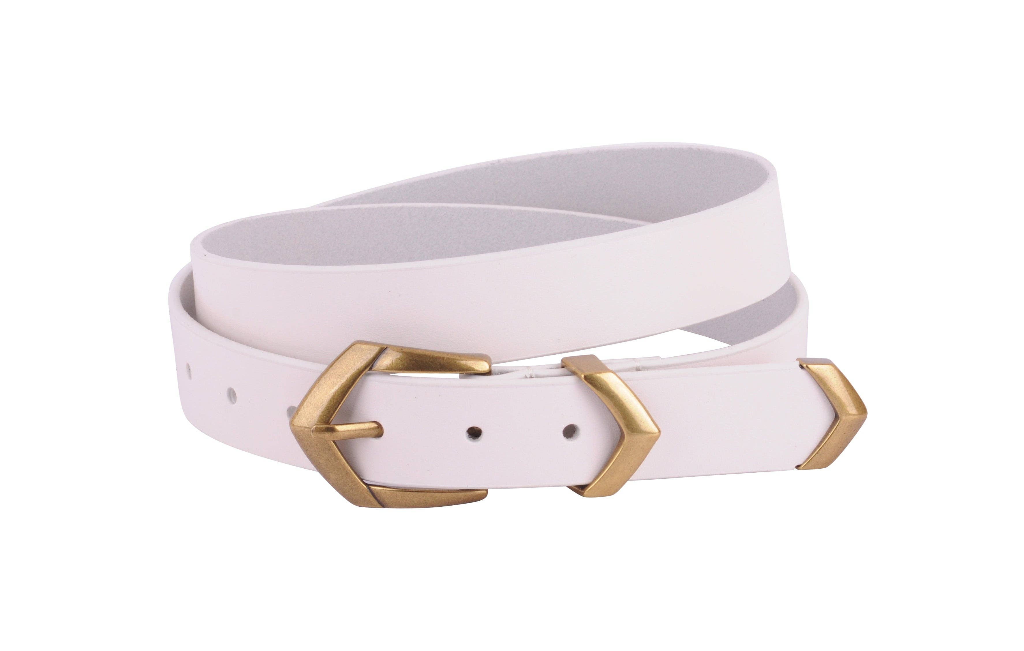 Angular Chevron Buckle Leather Belt