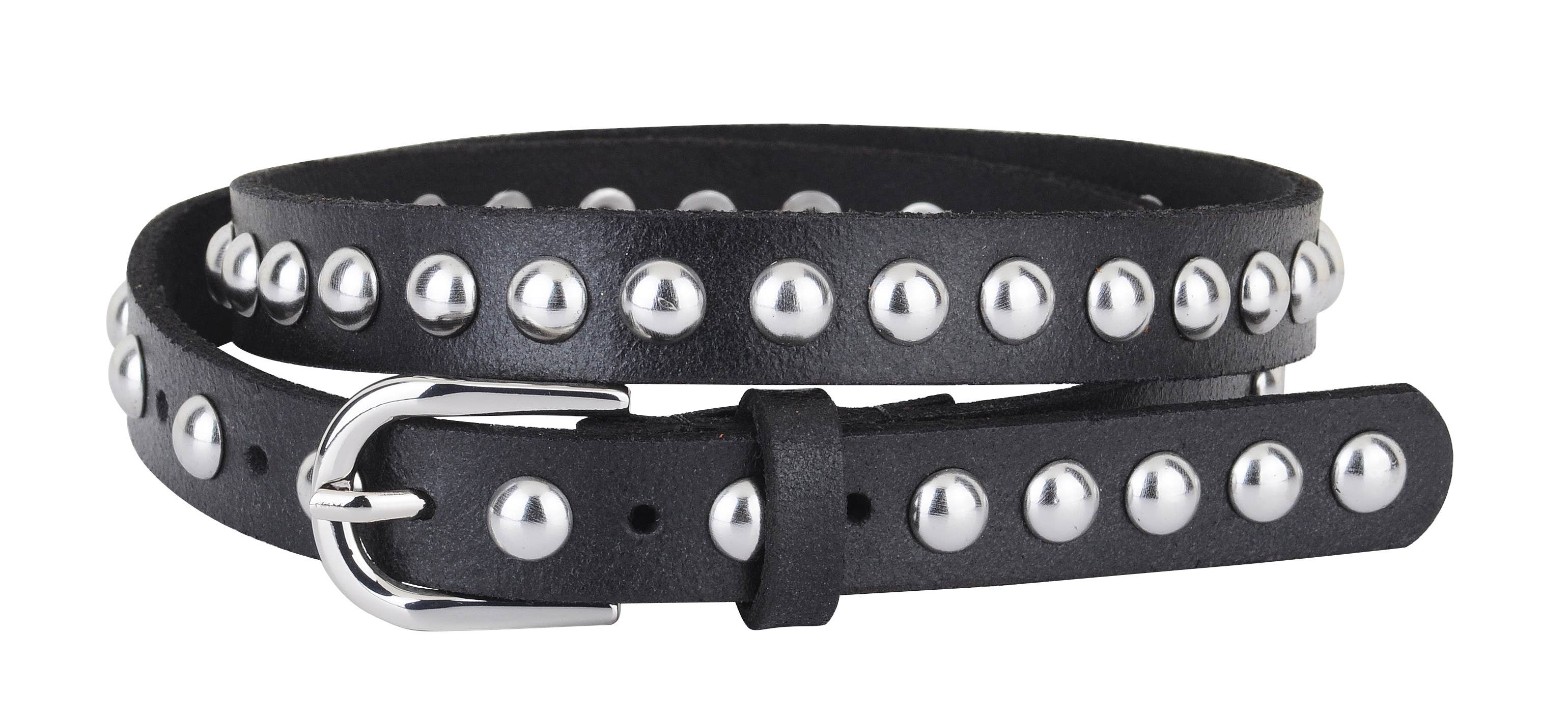 Skinny Punk Rock Studded Leather Belt
