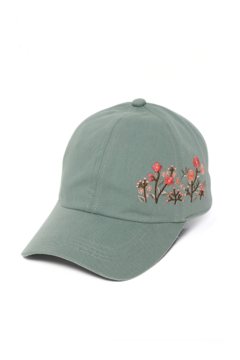 SIDE FLOWER Embroidered Baseball Cap