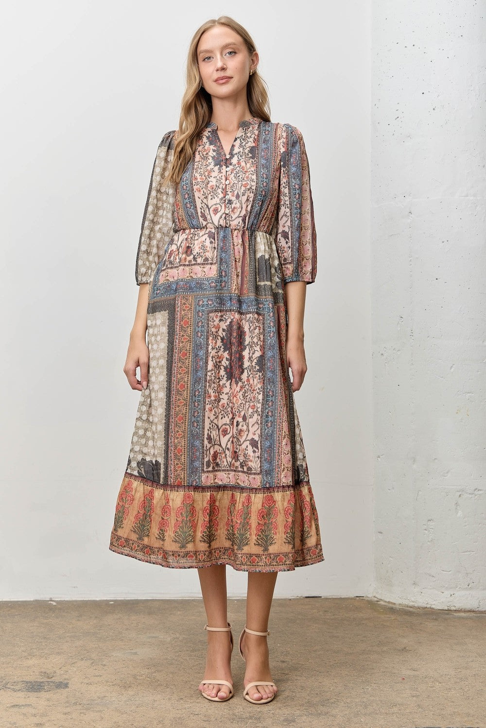 SIGOURNEY PATCHWORK DRESS