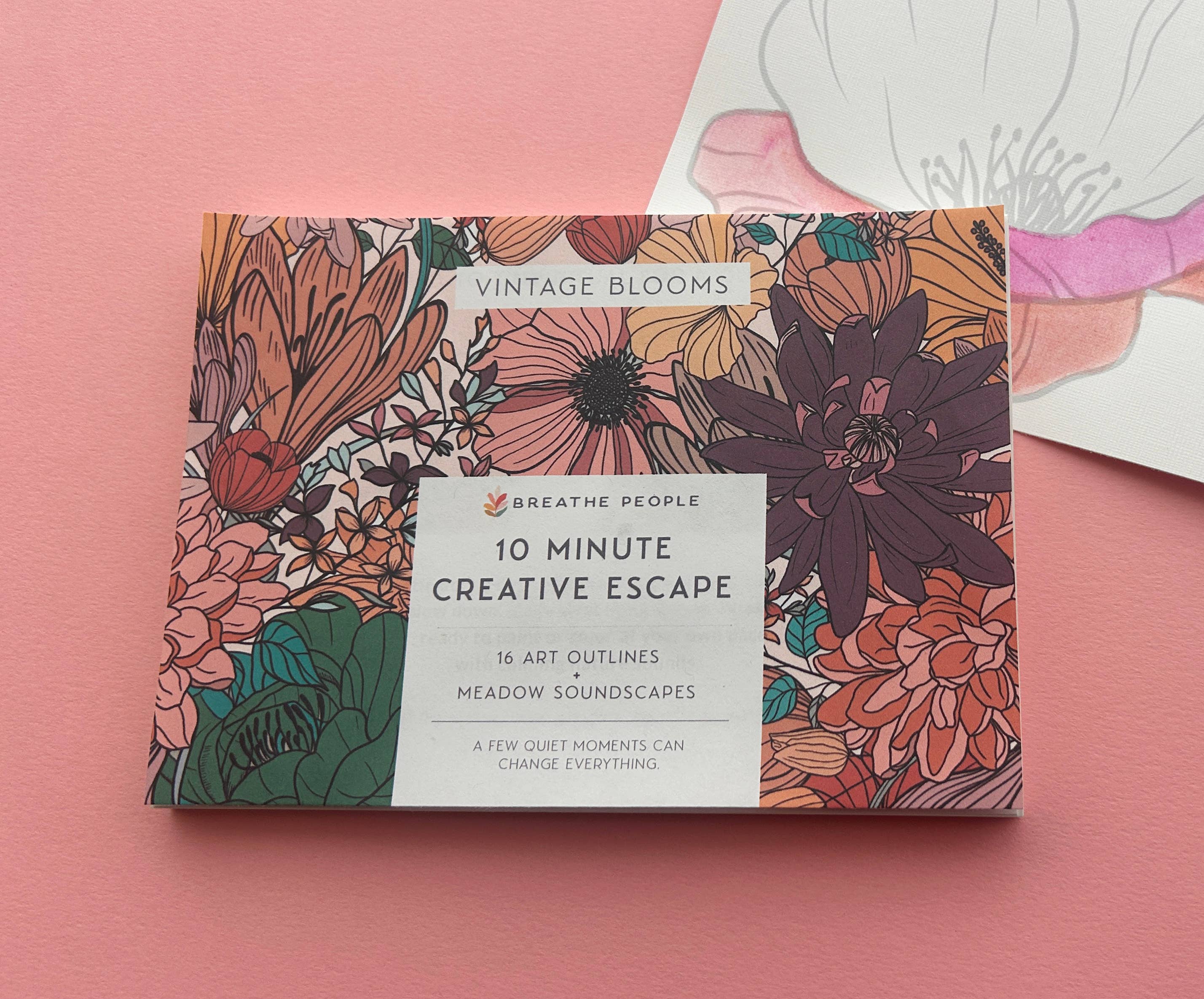 10 Minute Creative Escape Art Book — Vintage Bloom