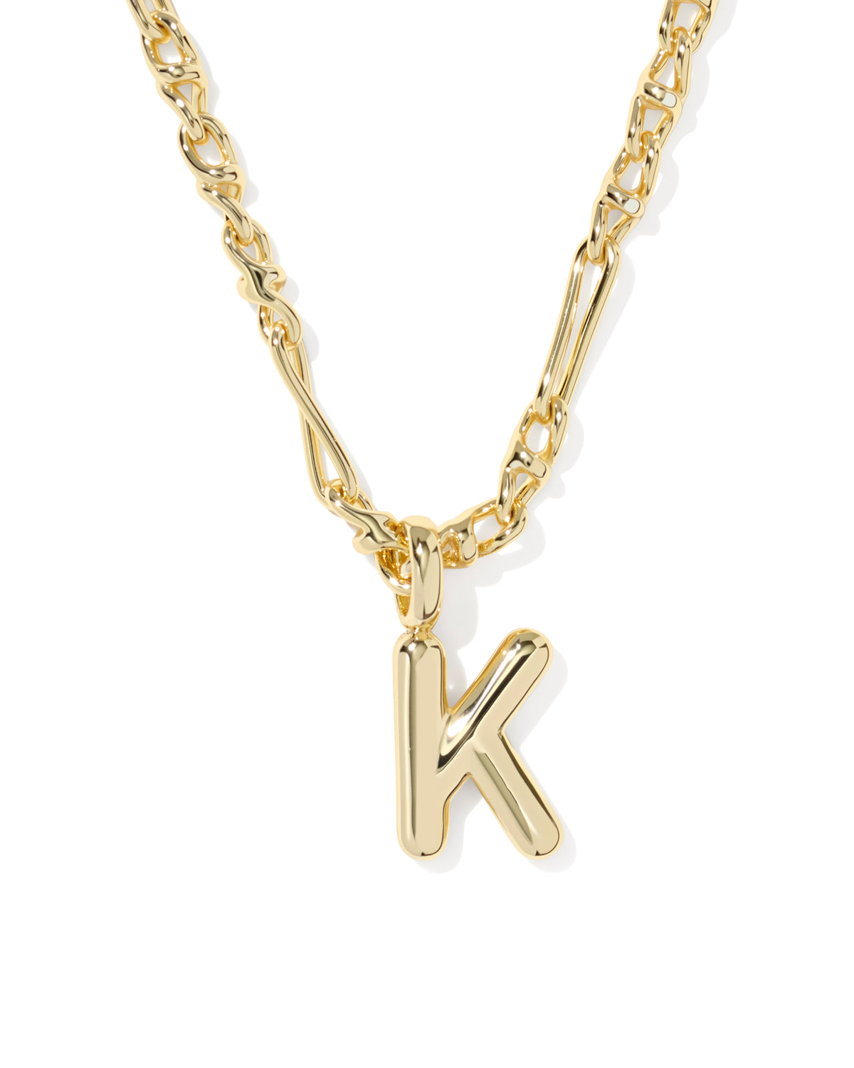 BUBBLE LETTER K SHORT PENDANT NECKLACE