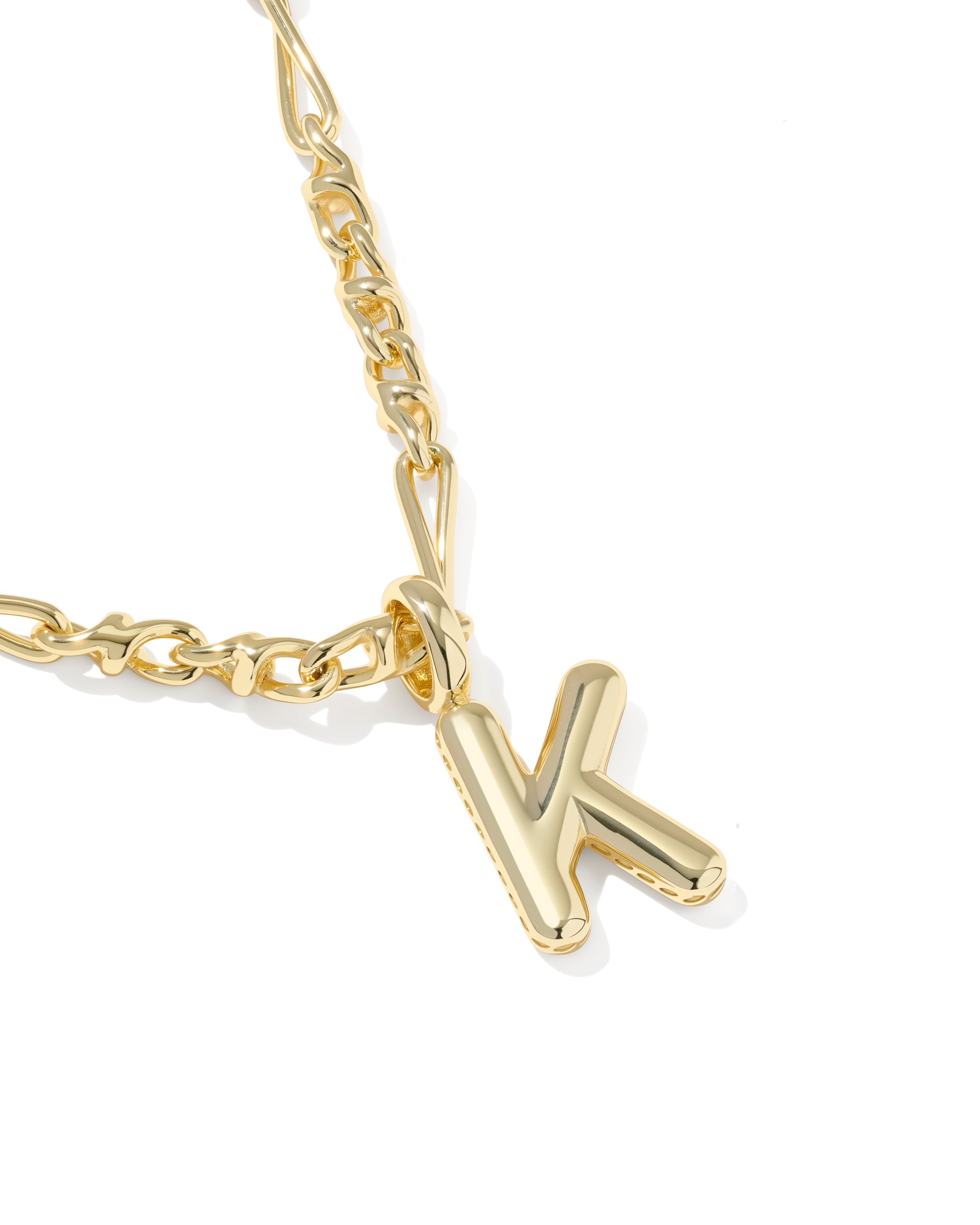 BUBBLE LETTER K SHORT PENDANT NECKLACE