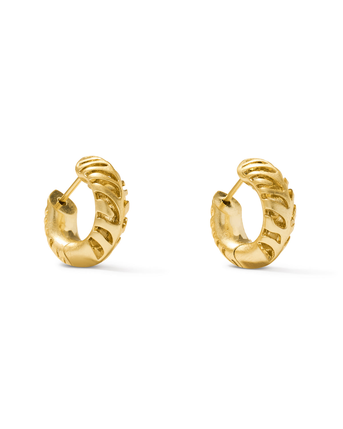 TIGER STRIPED MIKKI HUGGIE EARRINGS