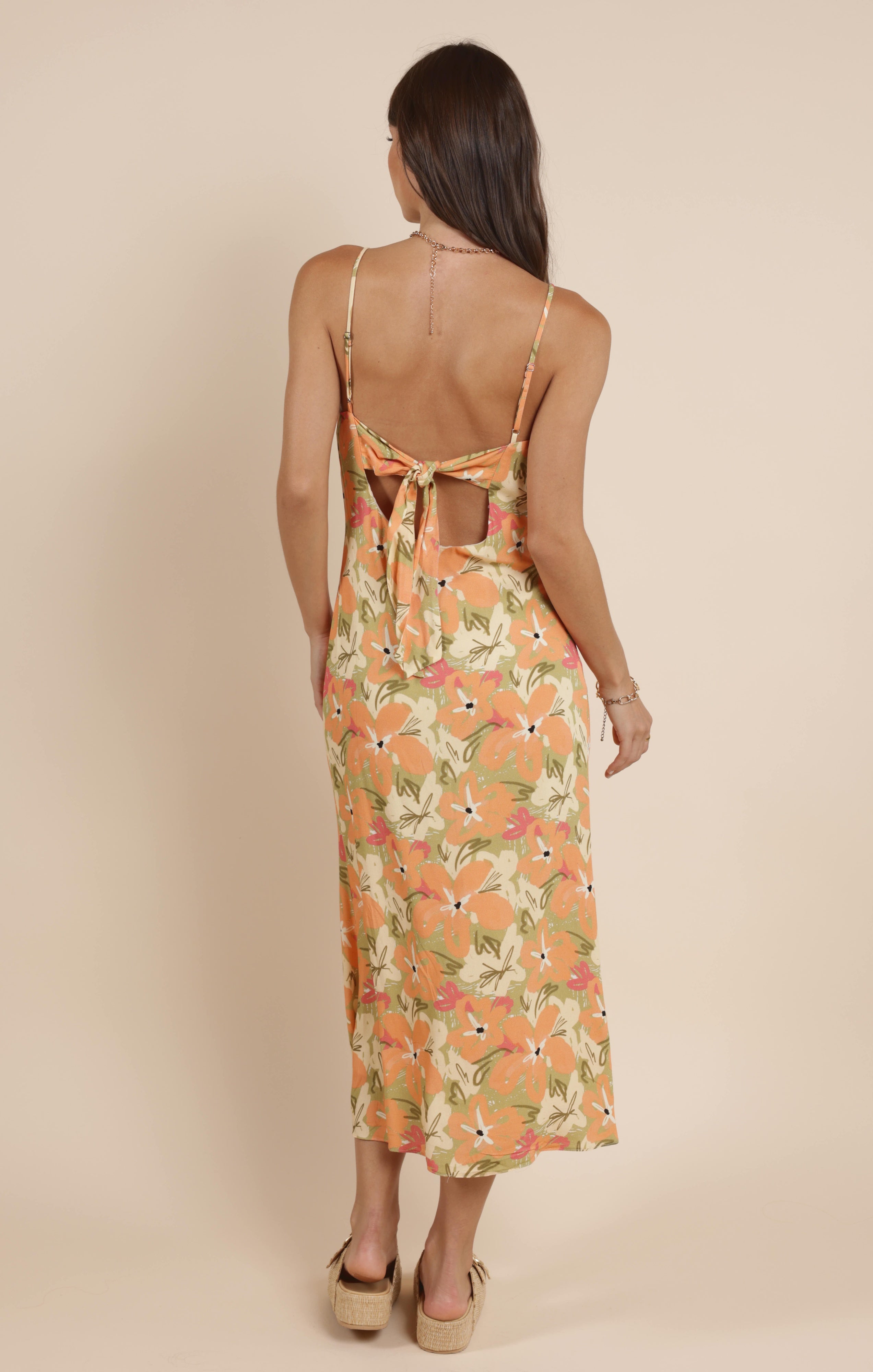 APERITIVO BACK TIE MIDI DRESS