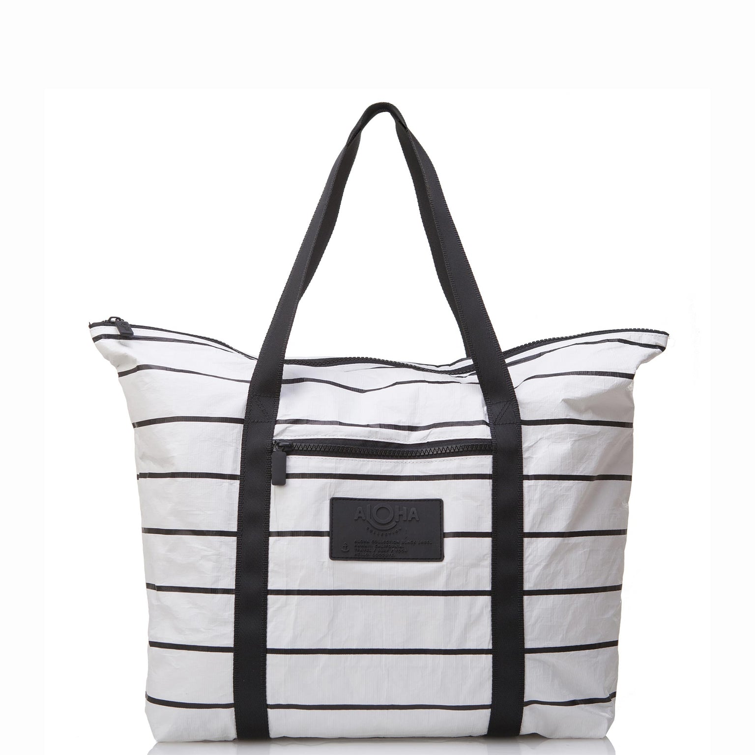 Pinstripe Zipper Tote